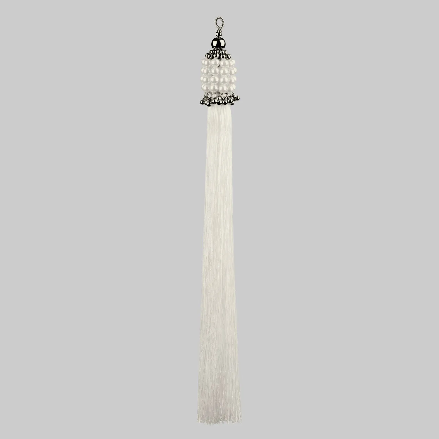 11" Silver Cap Polyester Tassel