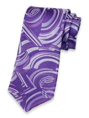 Abstract Woven Silk Tie - Purple