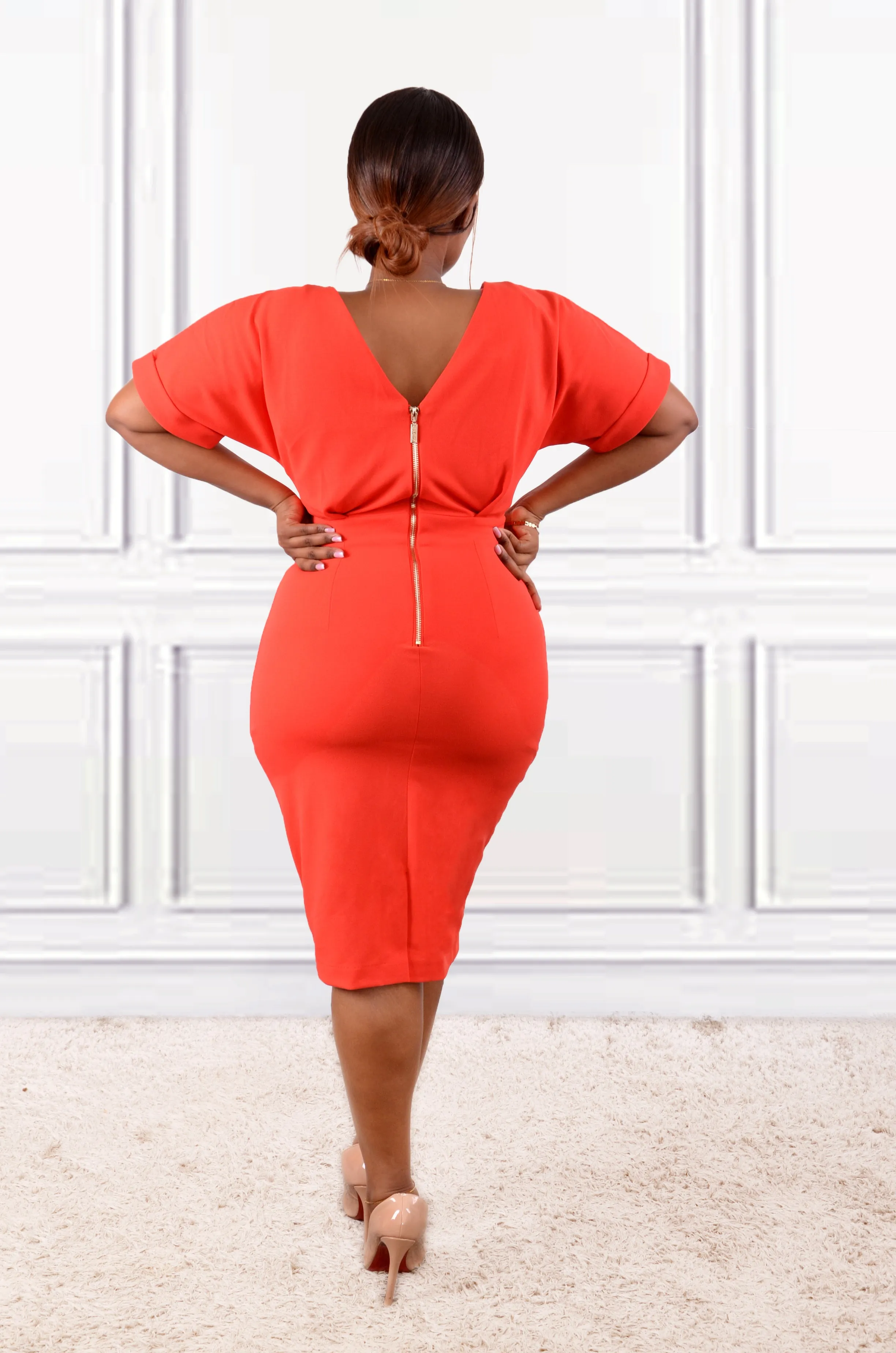 Alexla orange bodycon dress