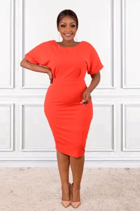 Alexla orange bodycon dress