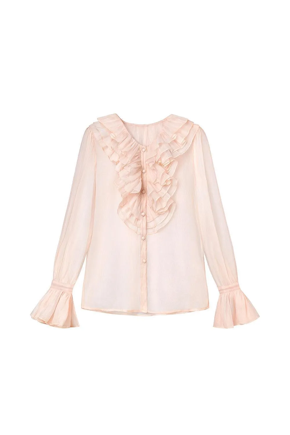 Amanda Straight Poet Sleeved Polyester Blouse