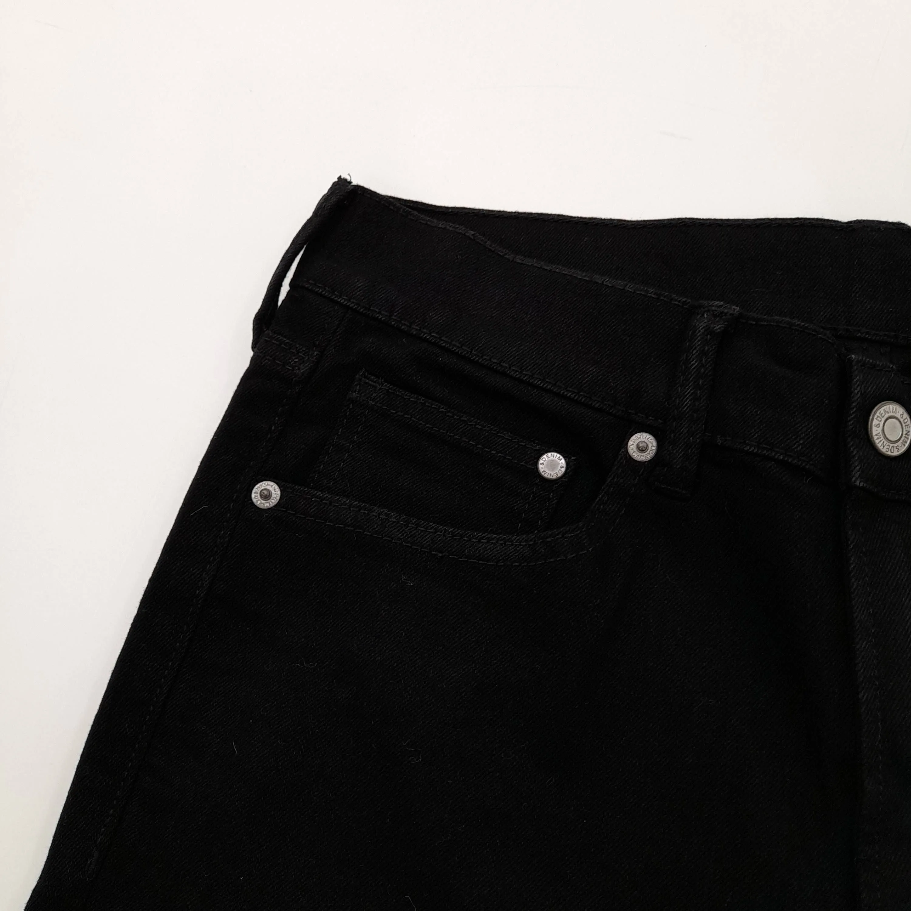 & Denim Women's Jeans W 33 in Black Cotton with Polyester