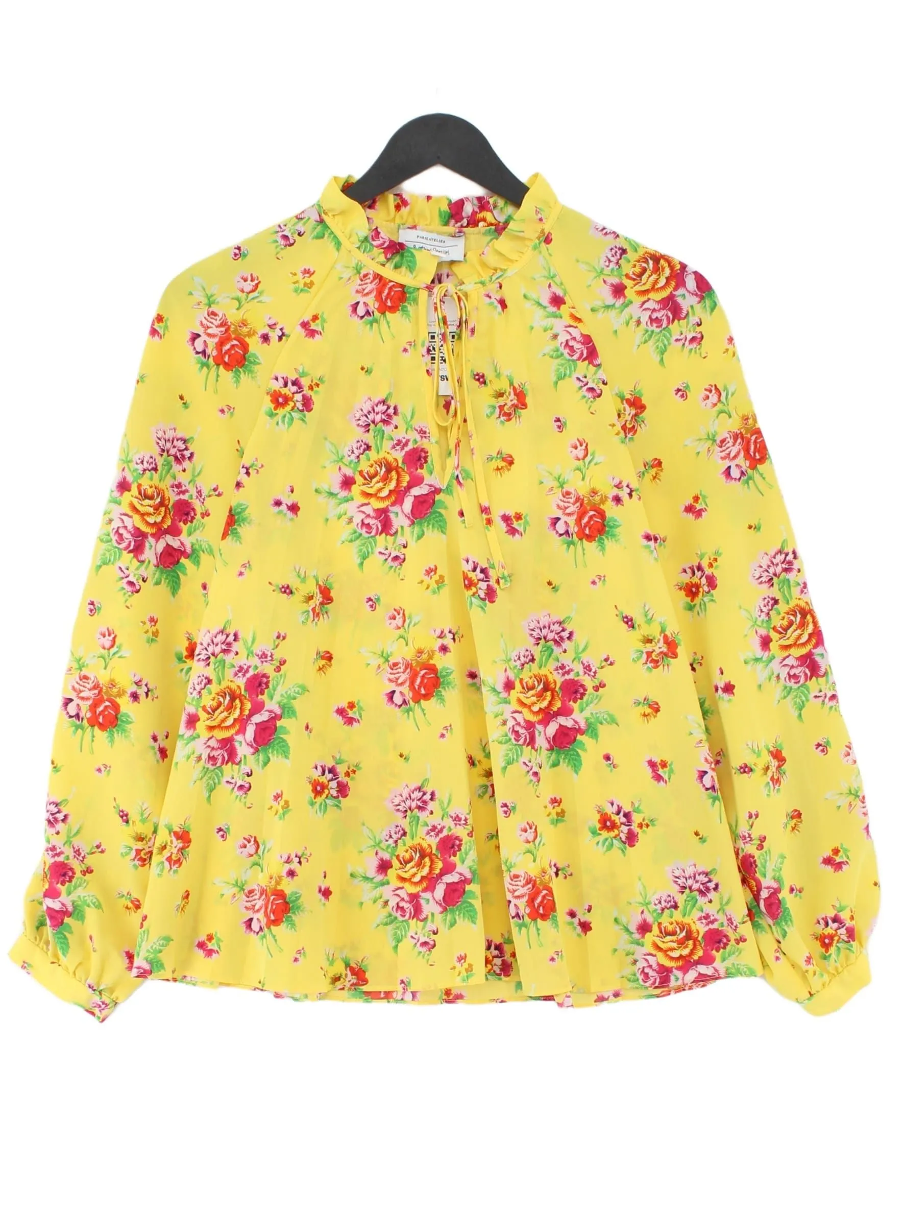 & Other Stories Women's Blouse UK 6 Yellow 100% Polyester