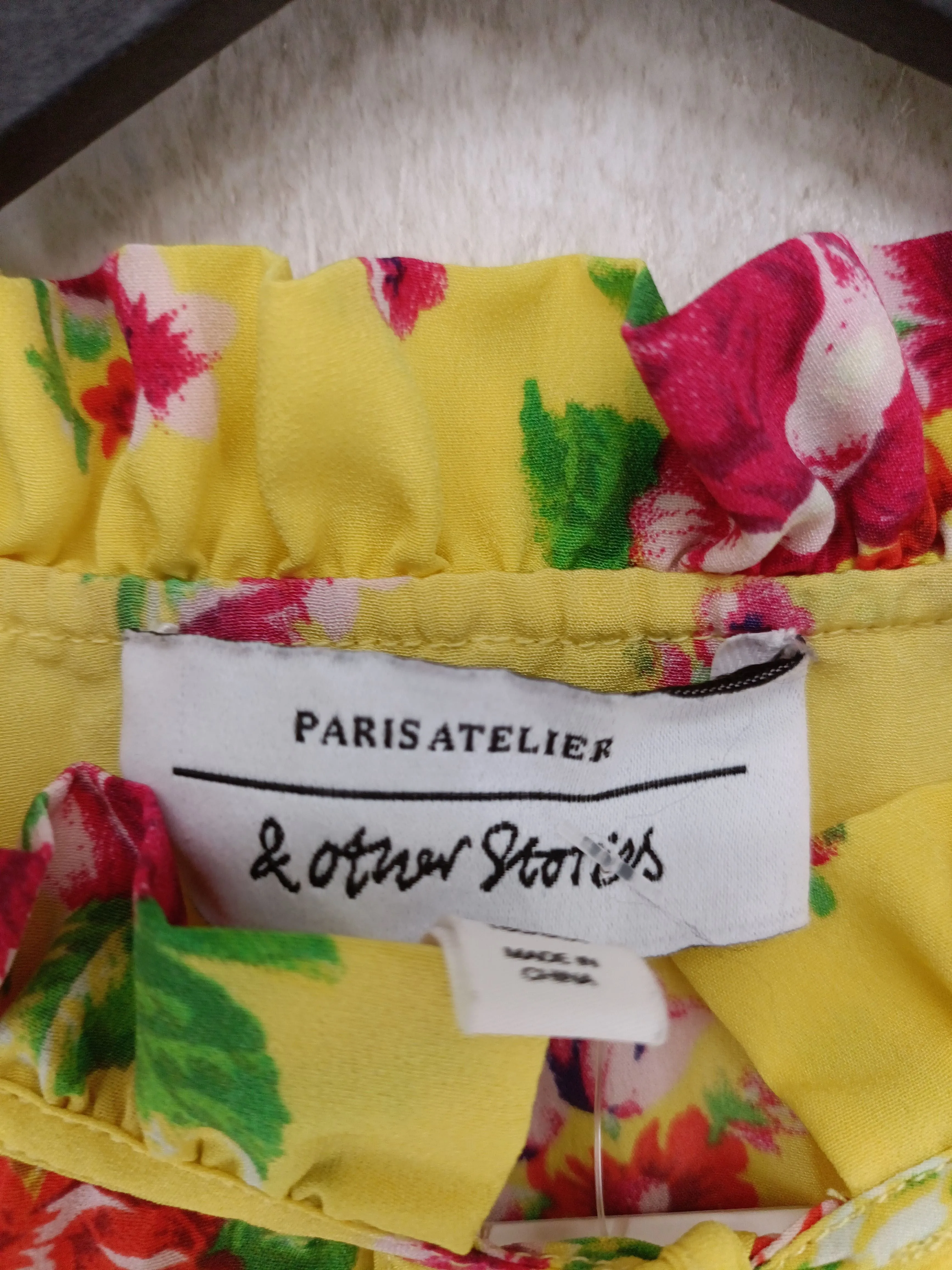 & Other Stories Women's Blouse UK 6 Yellow 100% Polyester