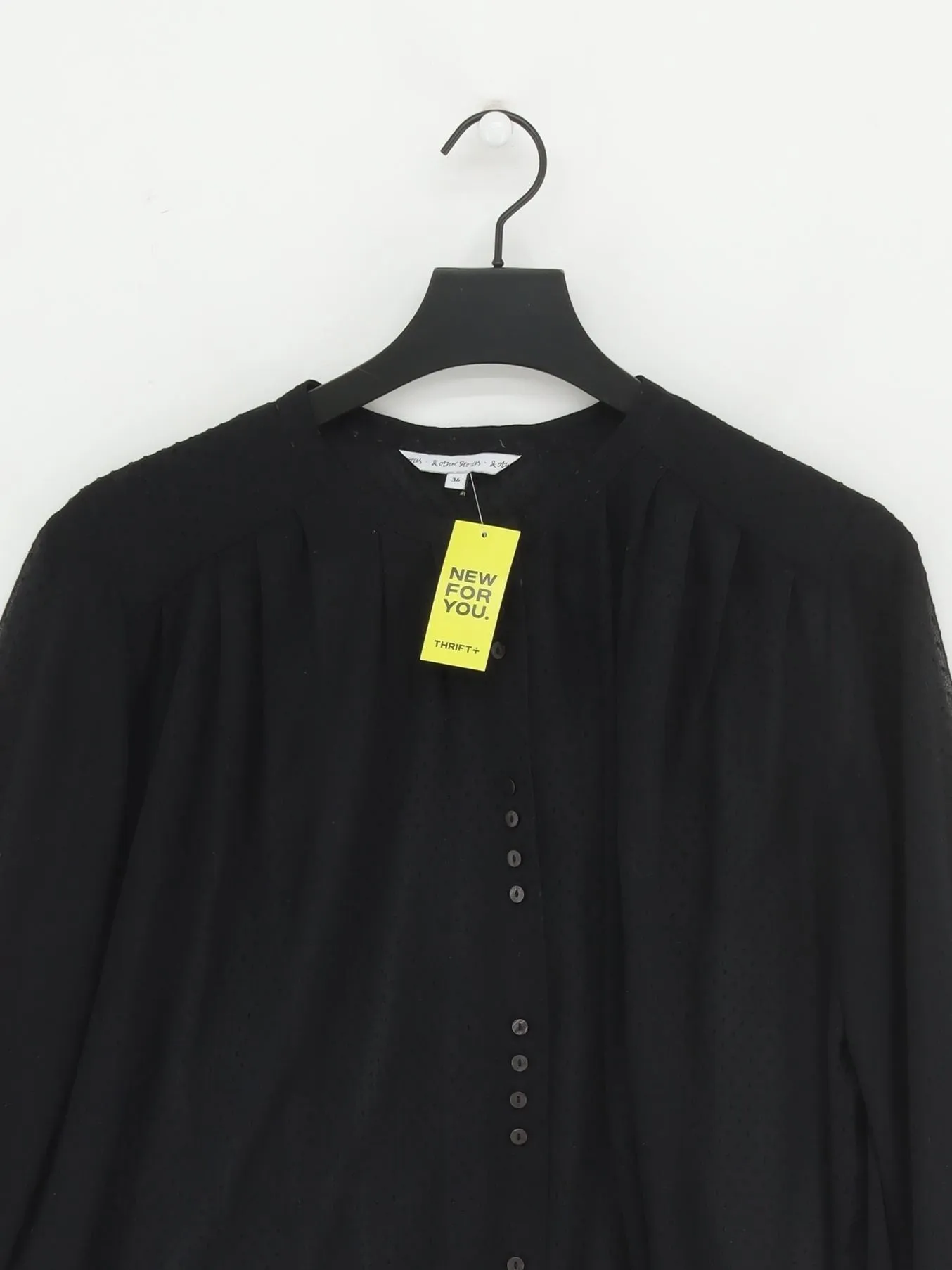 & Other Stories Women's Blouse UK 8 Black 100% Polyester