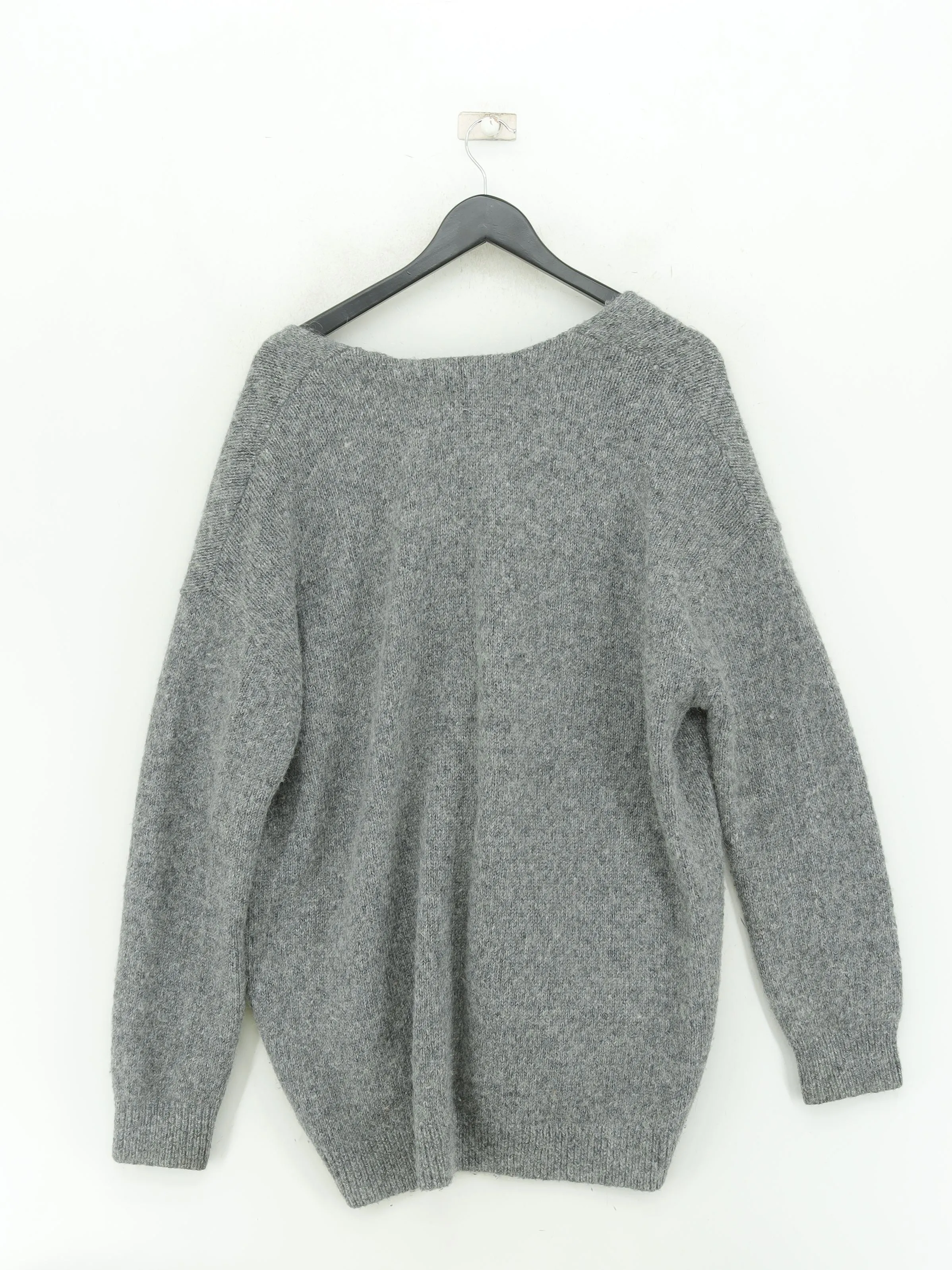 & Other Stories Women's Cardigan M Grey Wool with Other, Polyester