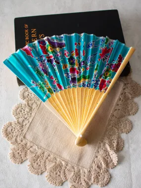 Asian Folding Fan Silk/Bamboo