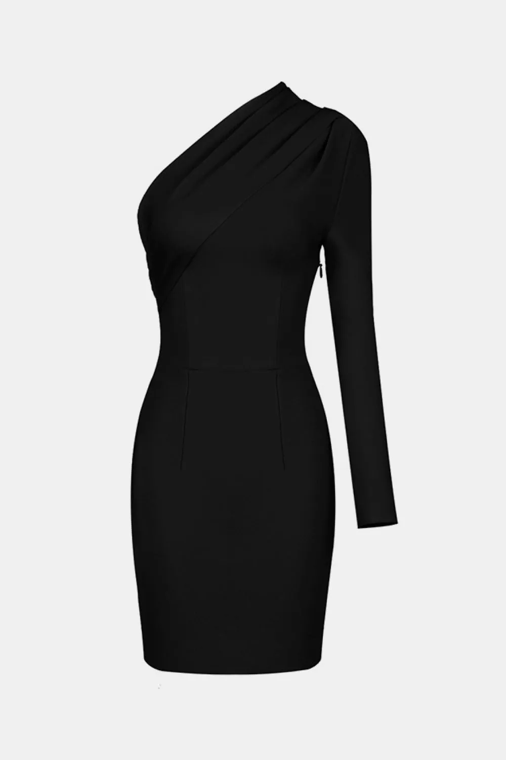 Asymmetrical Neck One-Shoulder Bodycon Dress