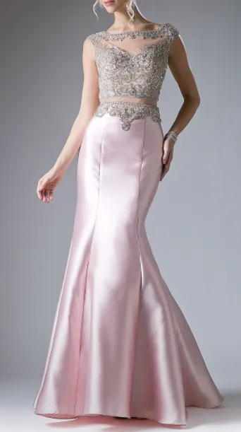 Beaded Satin Gown