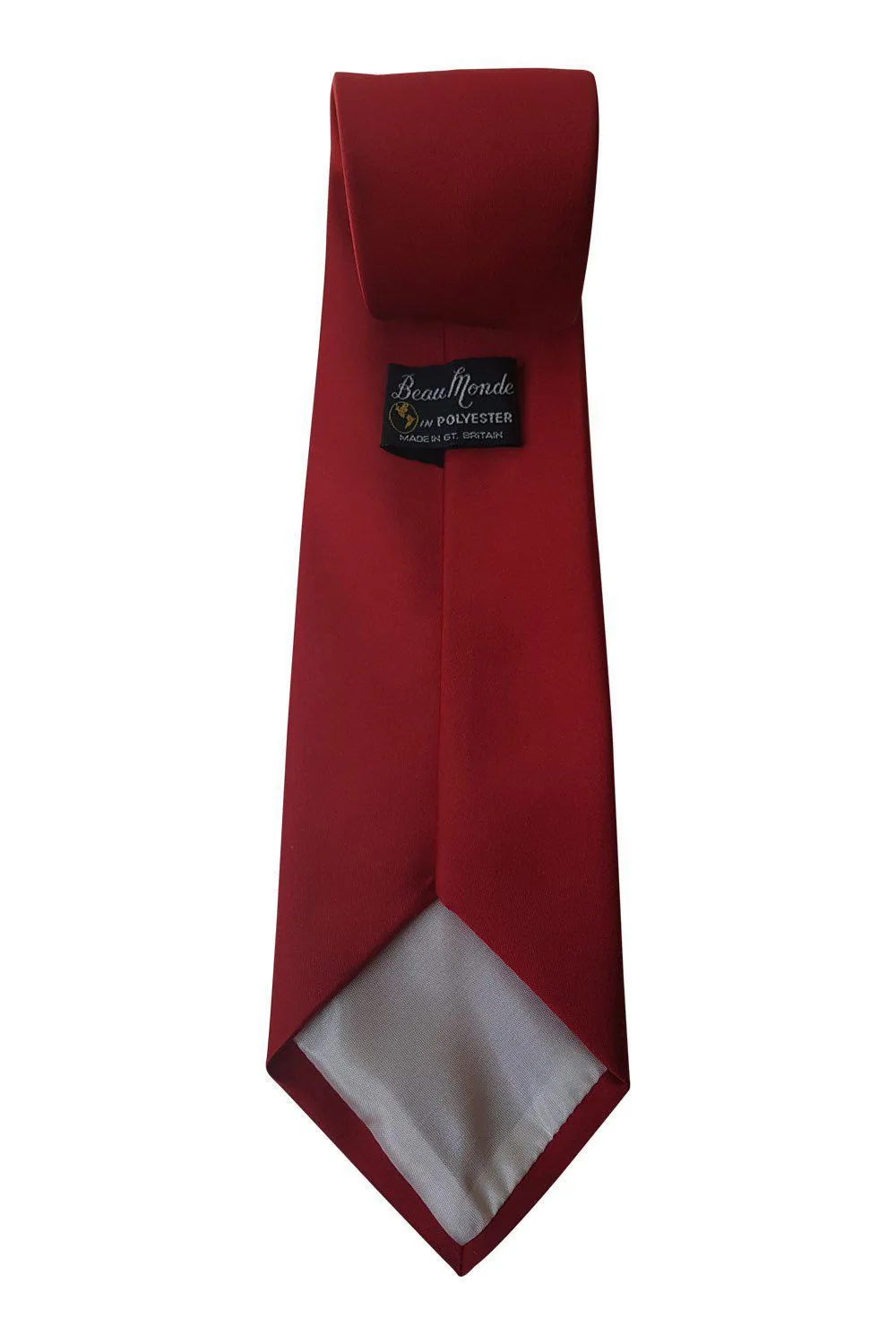 BEAU MONDE Red Polyester Classic Tie (57.5)