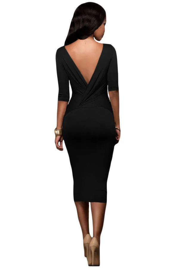 Black Bodycon One Piece Dress