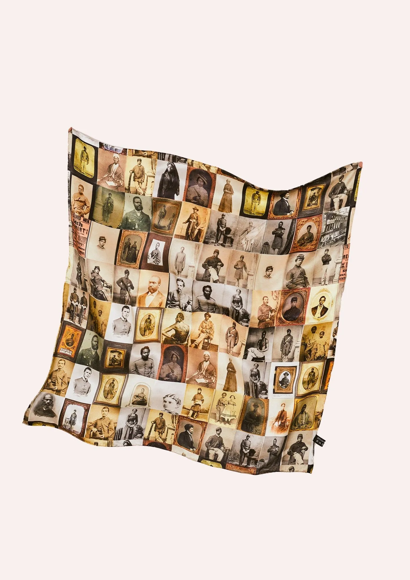 Black Civil War Solider Small Silk Scarf - Silk Charmeuse