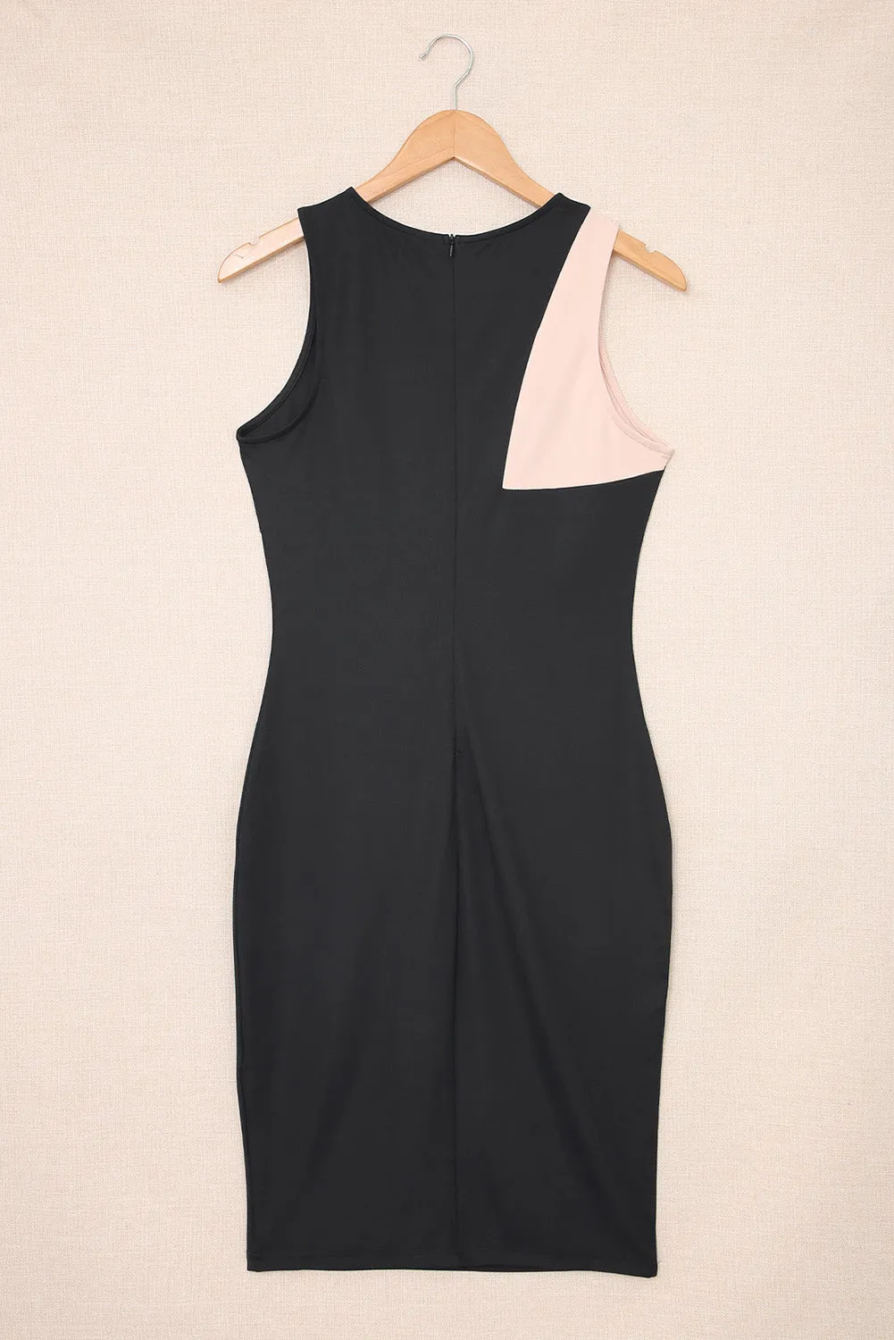 Black Color Block Party Bodycon Dress