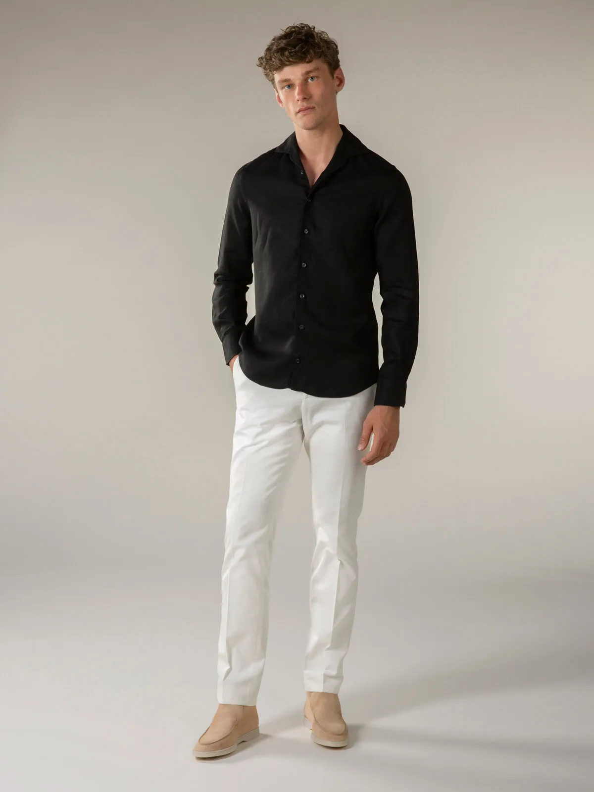 Black Linen Seaside Shirt