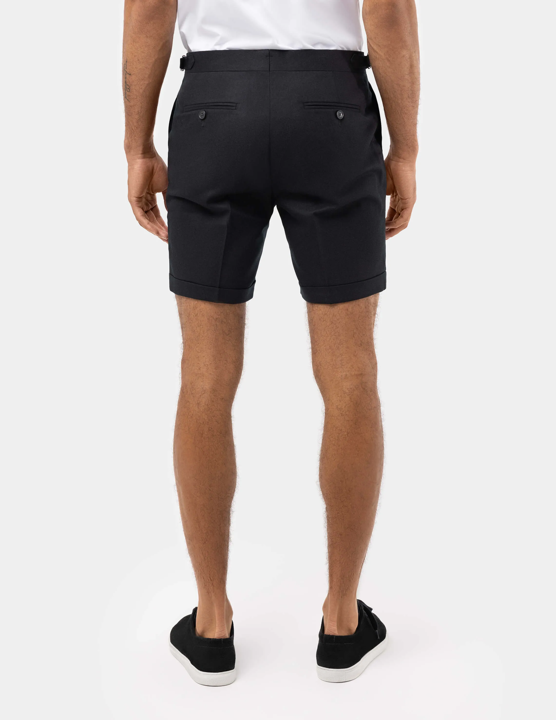 Black Linen Shorts