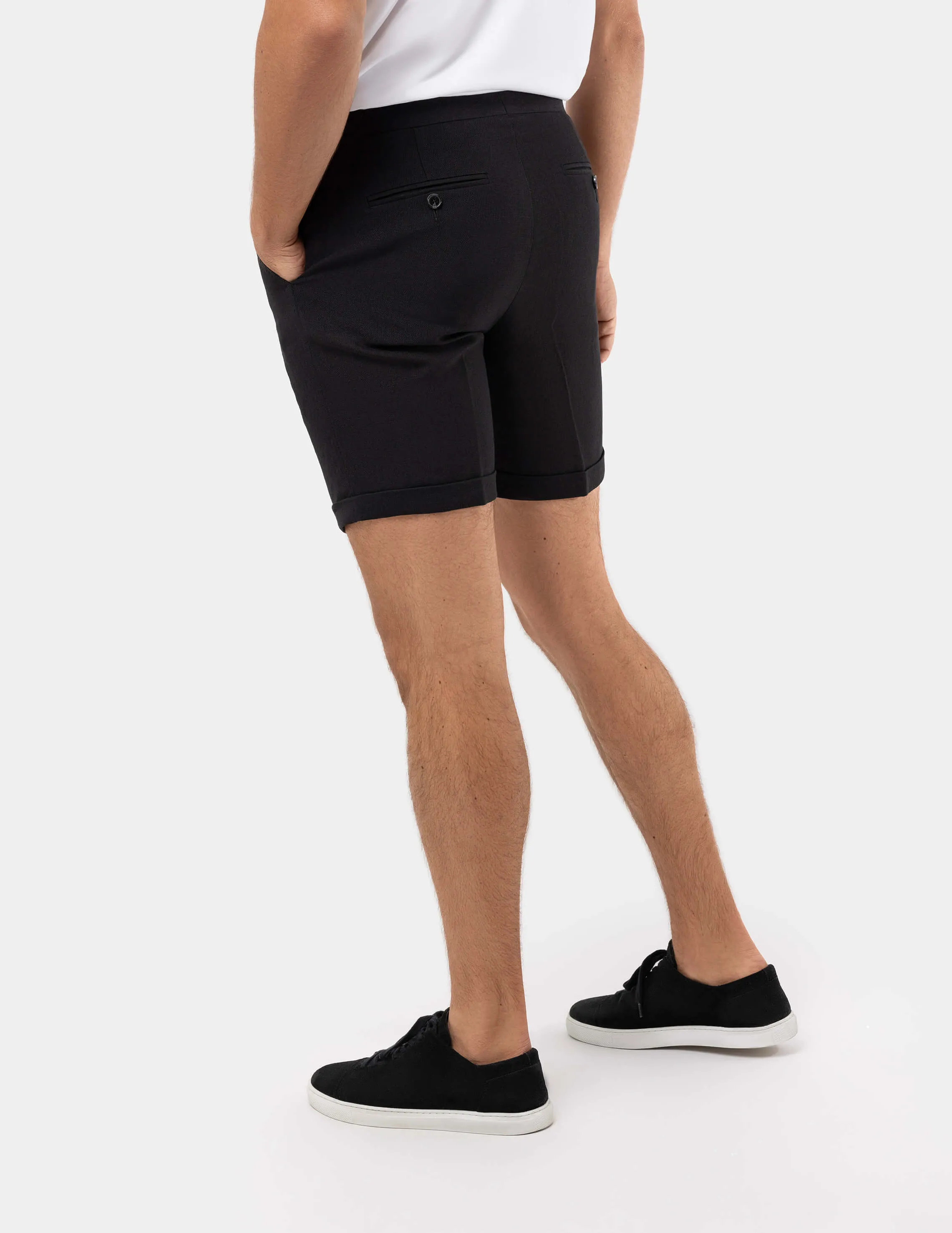 Black Linen Shorts