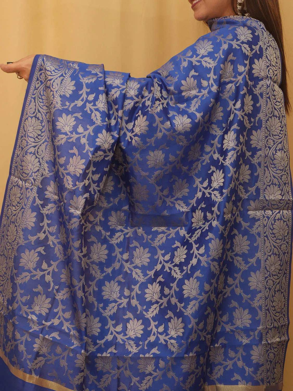 Blue Banarasi Silk Dupatta