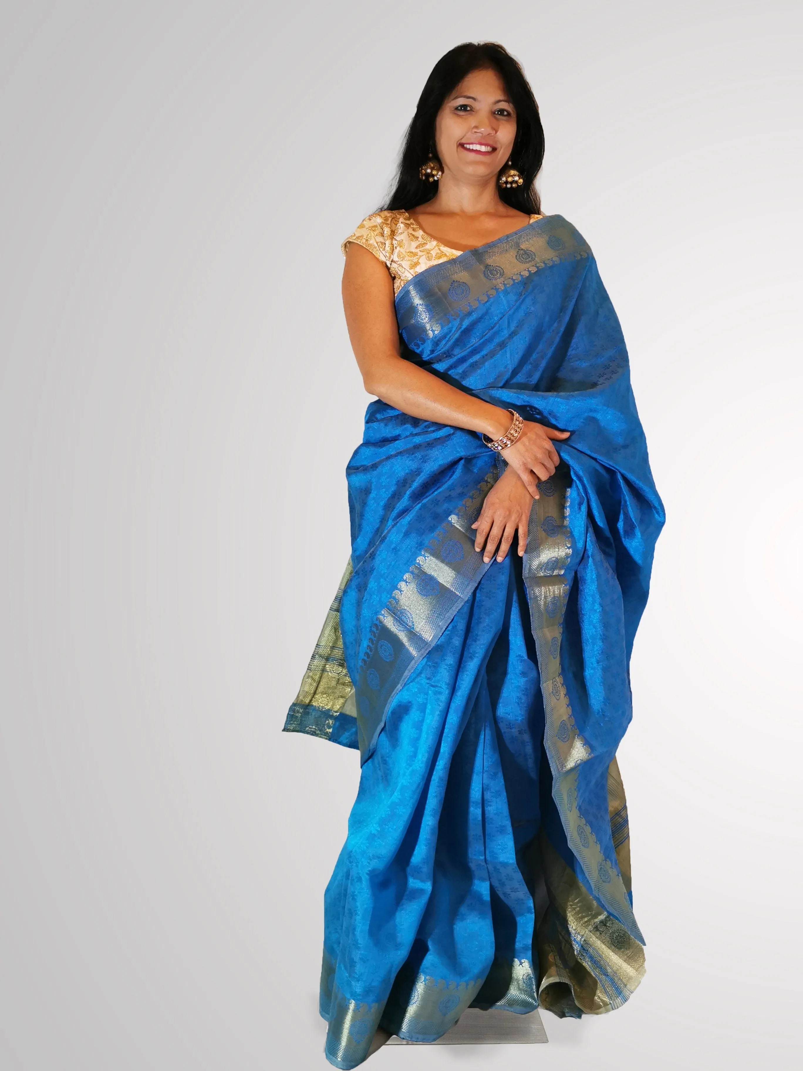 Blue Banarasi Silk Saree