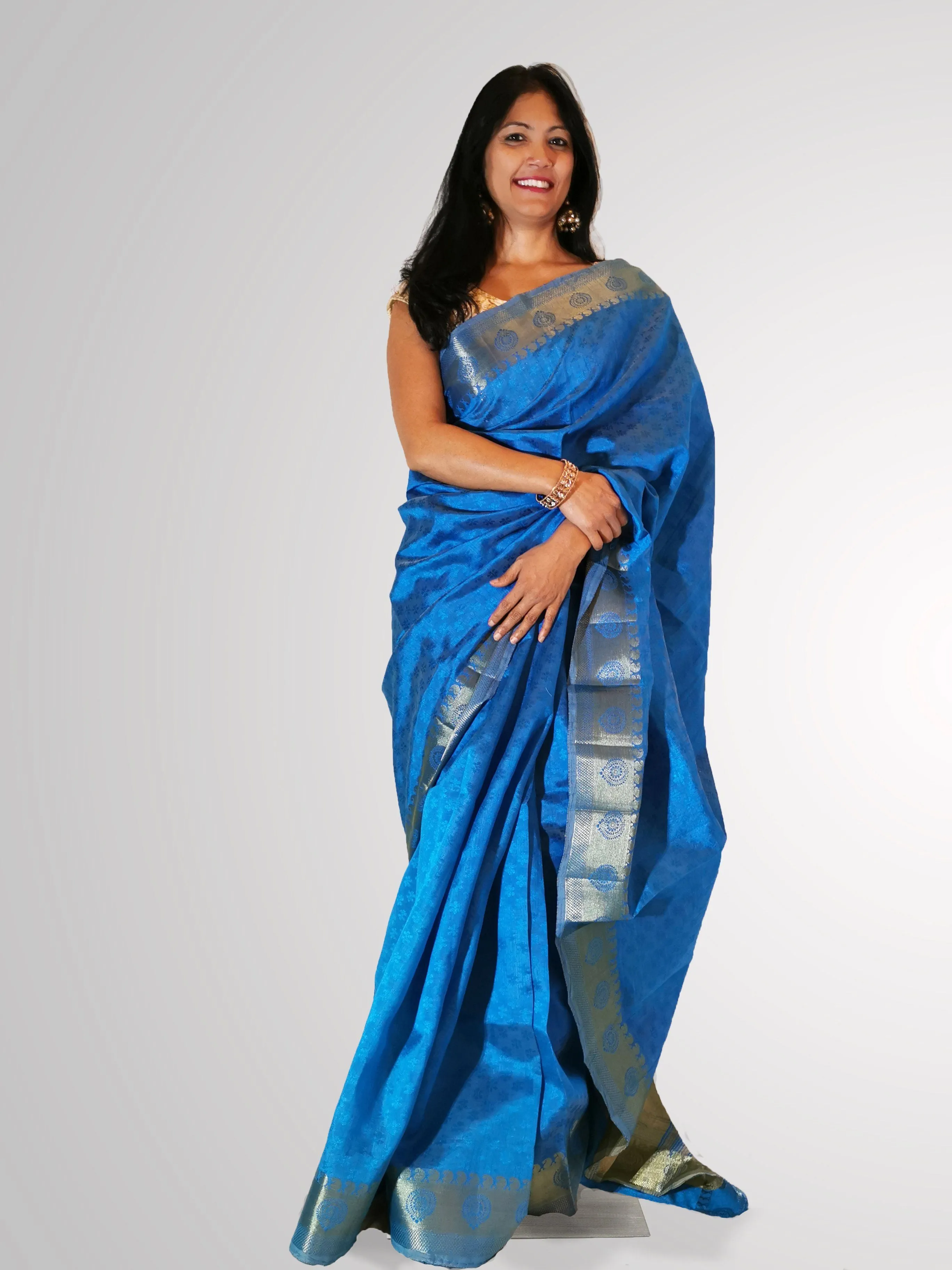 Blue Banarasi Silk Saree