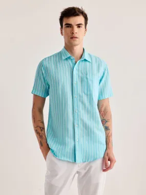 Blue Striped Linen Shirt