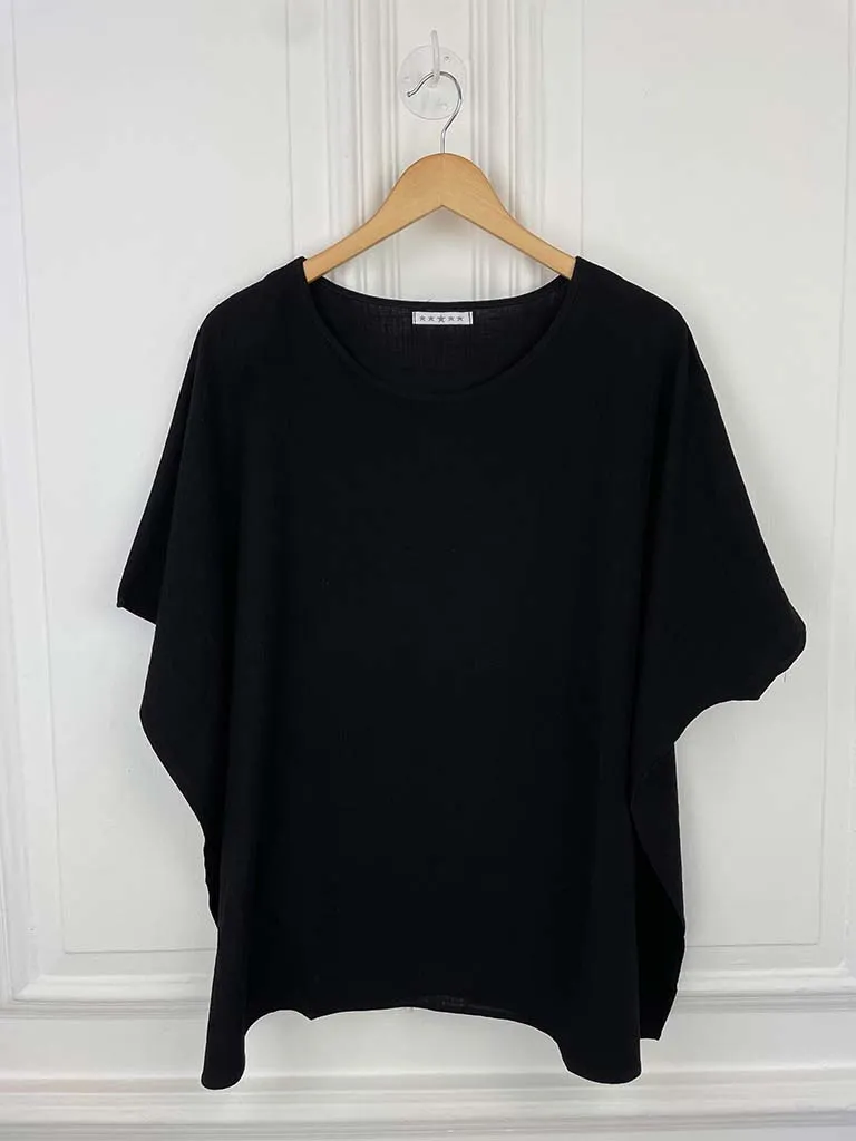 Boxy Cotton Tee - Black