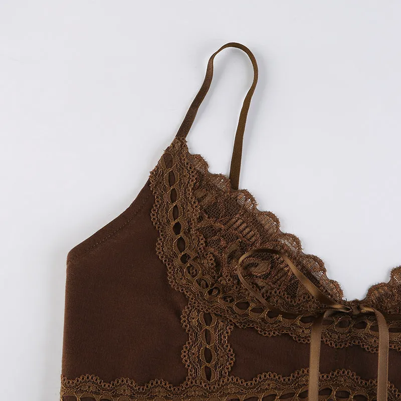 Brown Lace Camisole