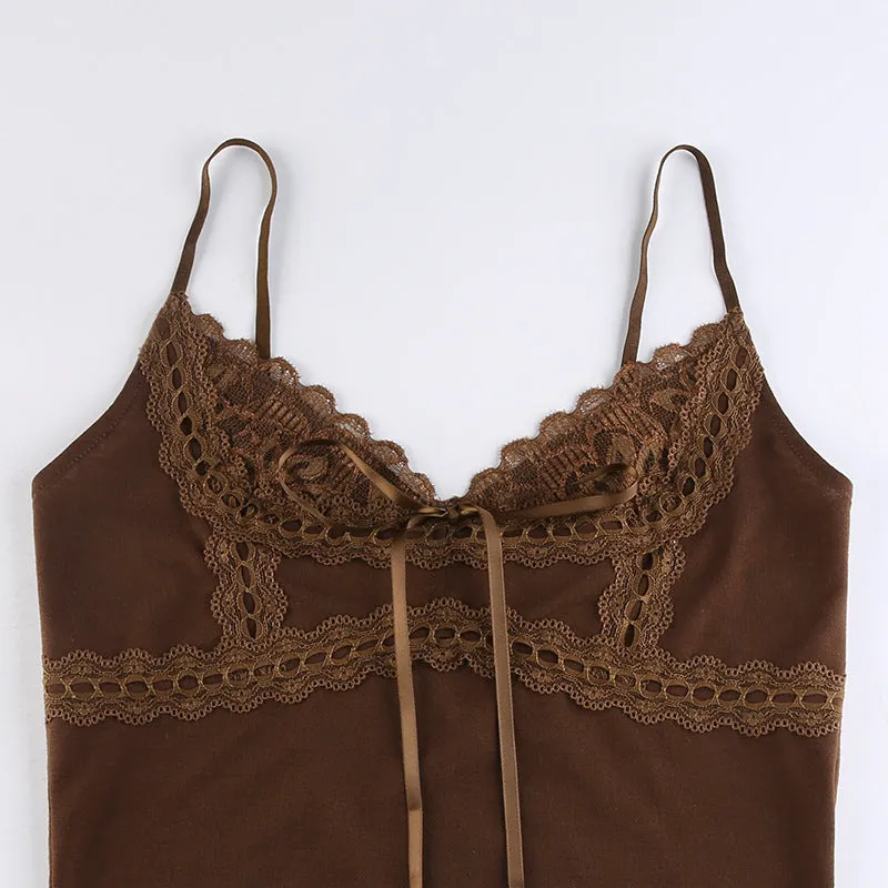 Brown Lace Camisole