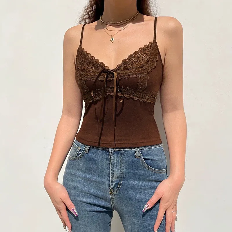 Brown Lace Camisole