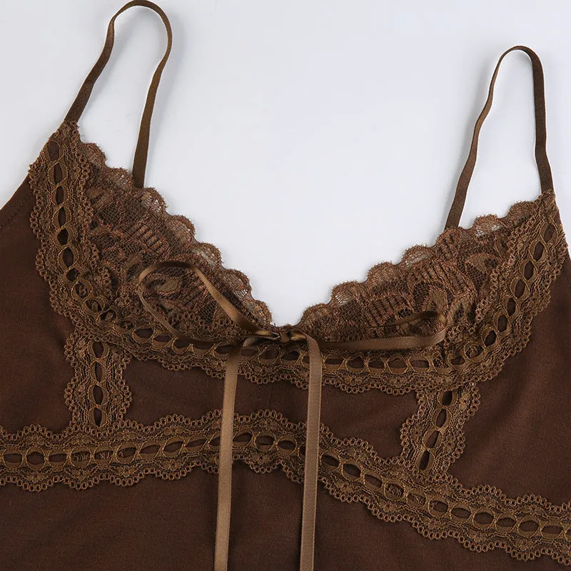 Brown Lace Camisole