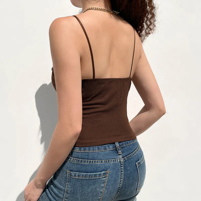 Brown Lace Camisole