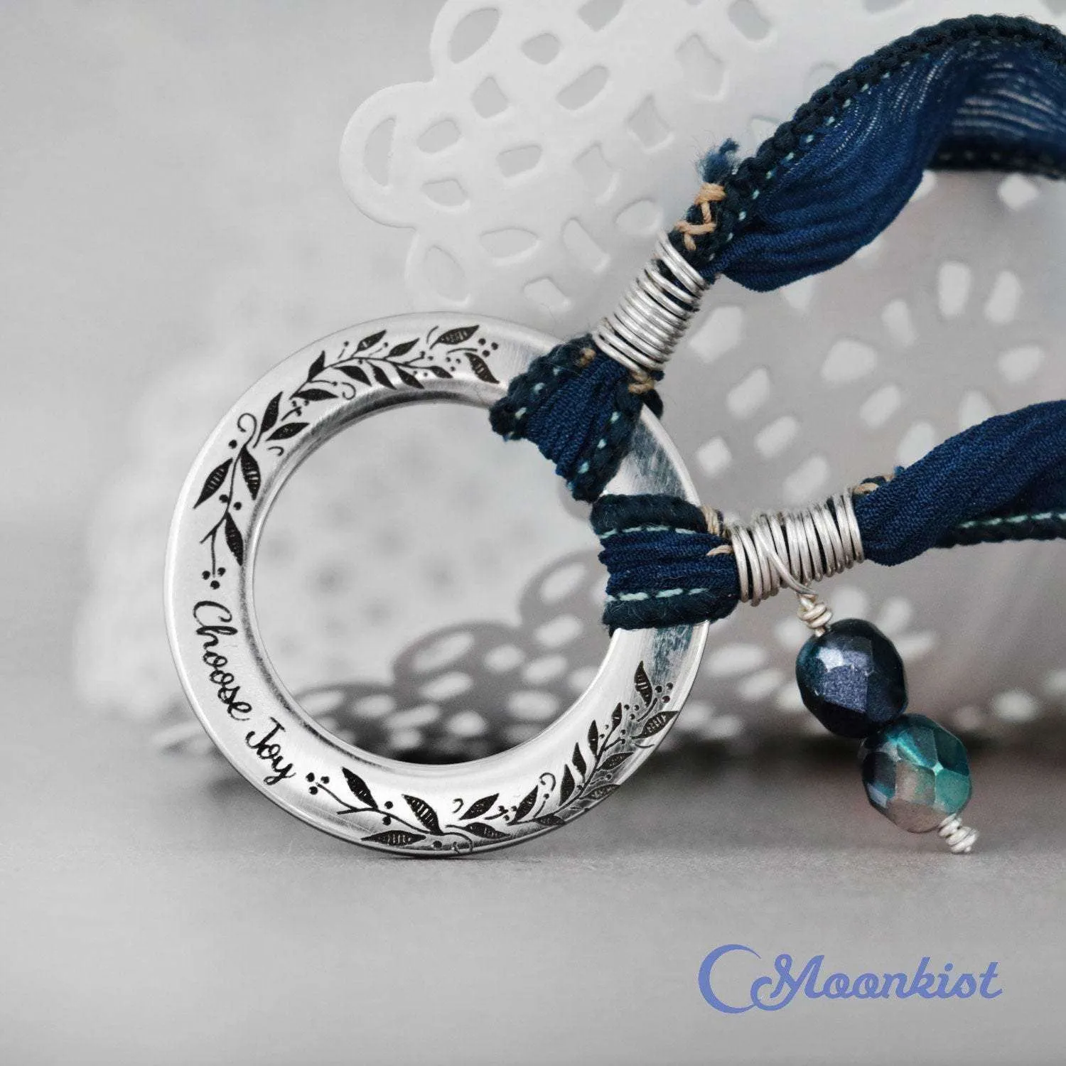 Choose Joy - Inspirational Silk Woman's Bracelet | Moonkist Designs