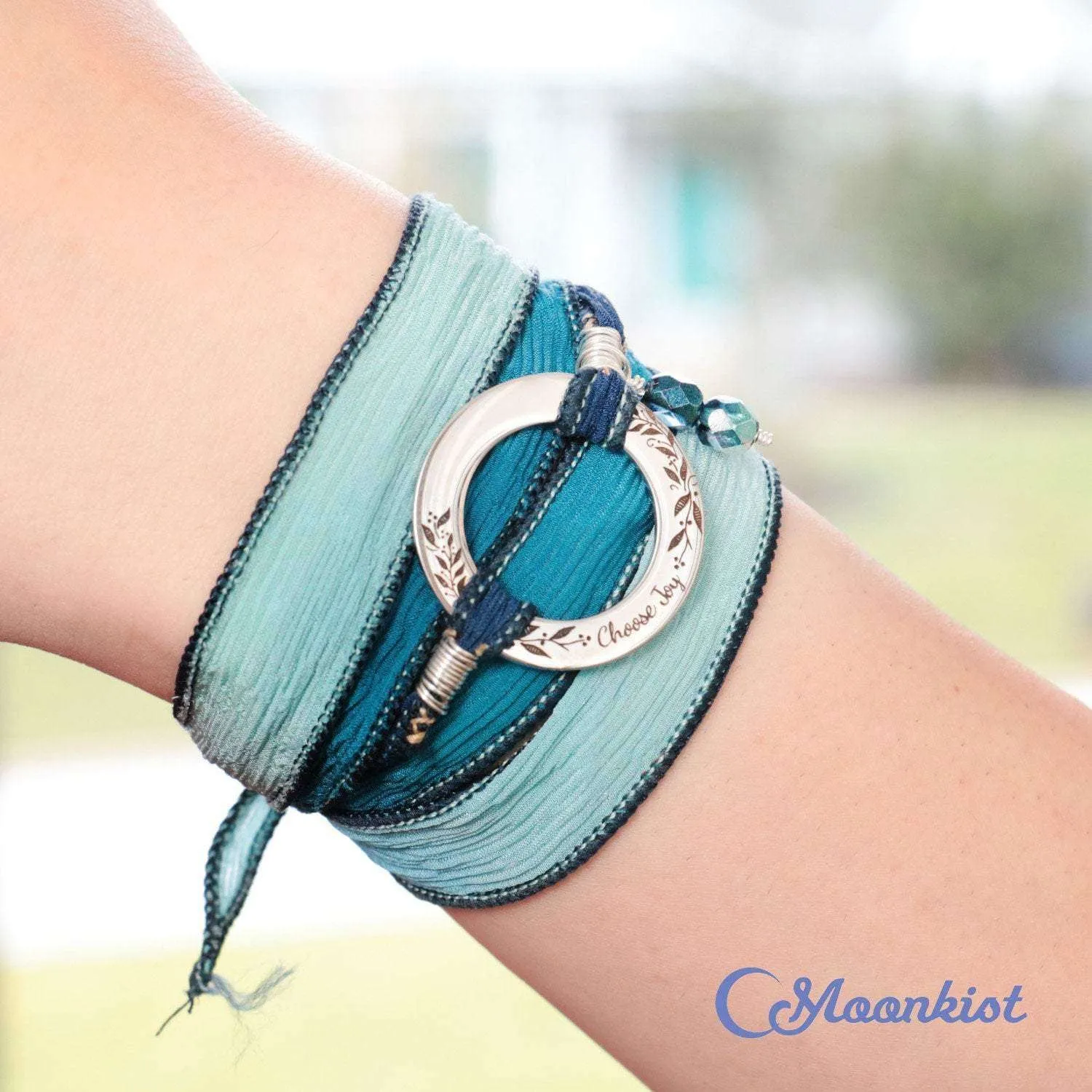 Choose Joy - Inspirational Silk Woman's Bracelet | Moonkist Designs