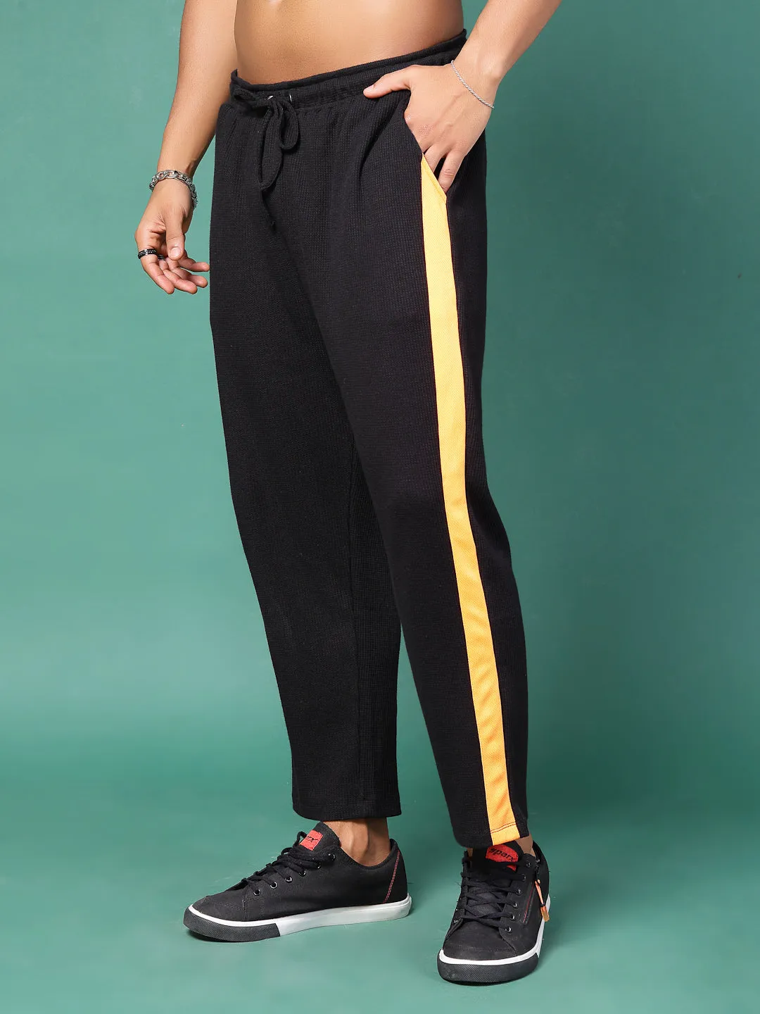 Colorblocked Baggy Trackpants with Drawstring