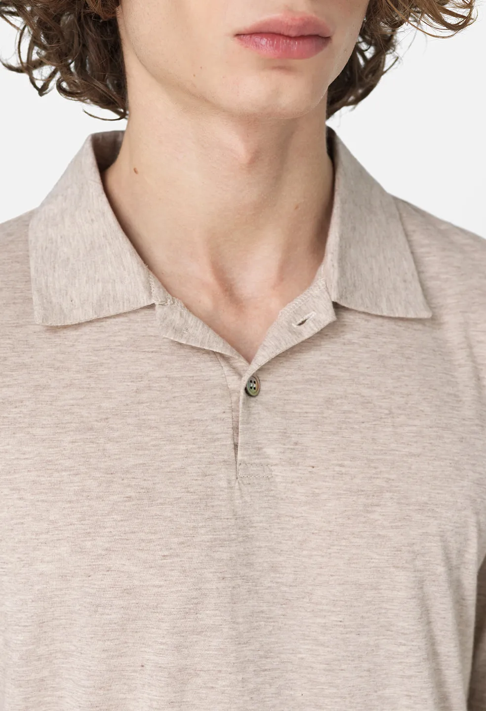 Cotton Cashmere Polo / Tan