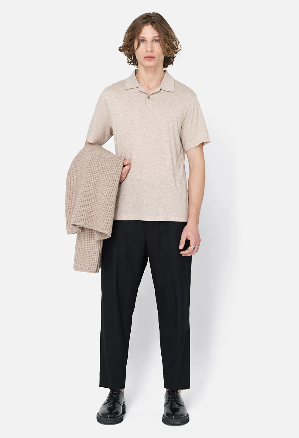 Cotton Cashmere Polo / Tan