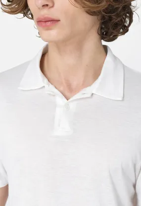 Cotton Cashmere Polo / White