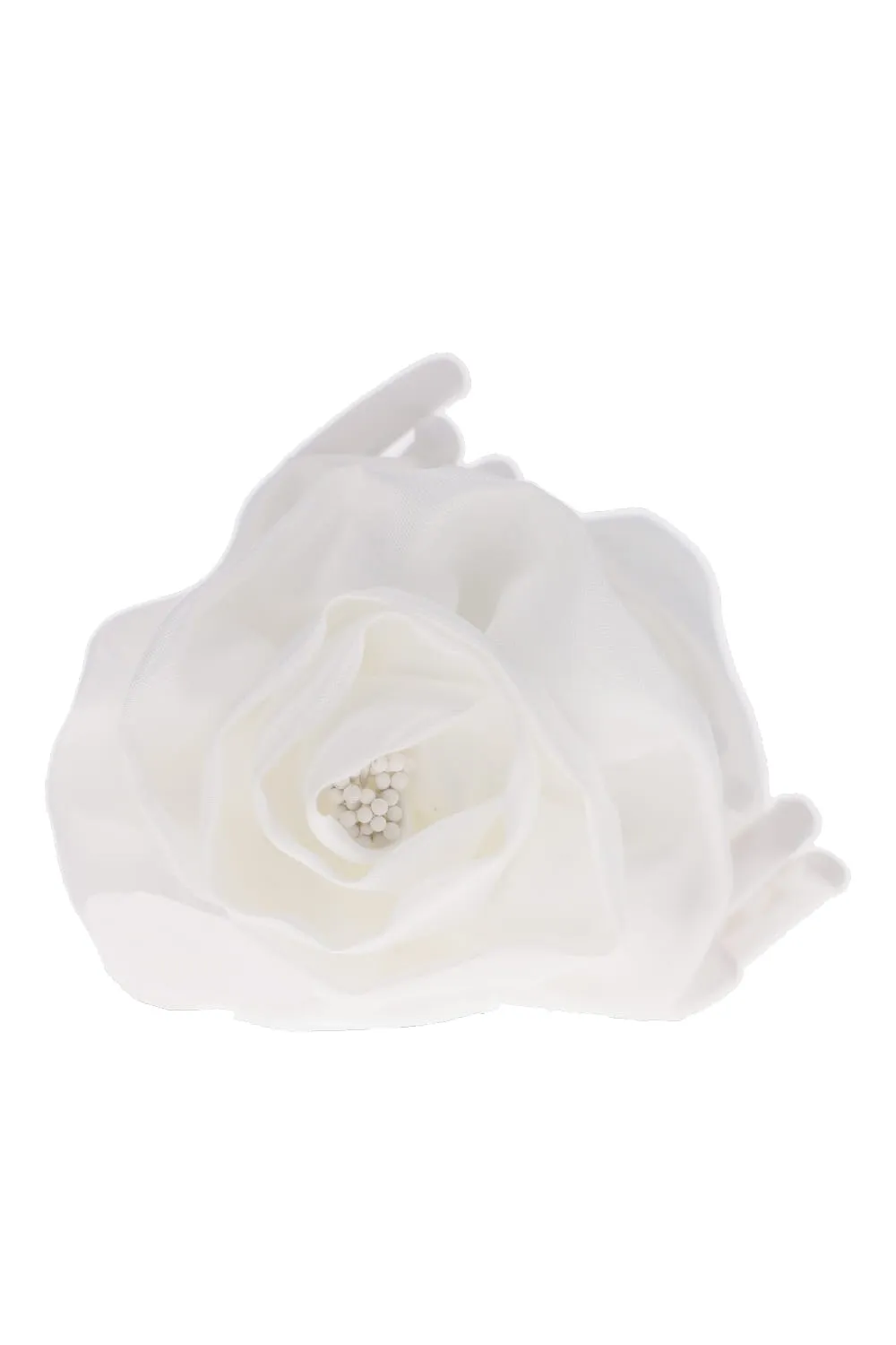 Cream Silk Rose Jaw Clip