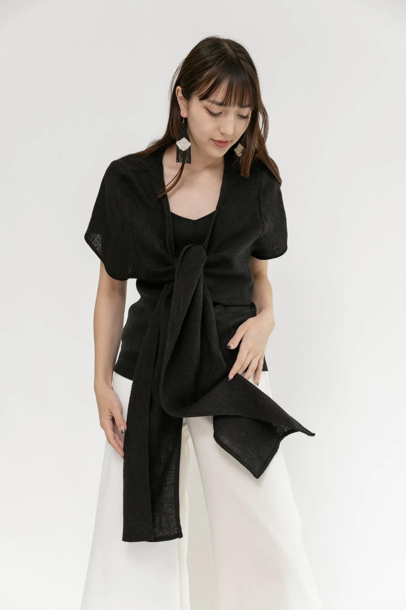 Dolman Wrap | Black Linen