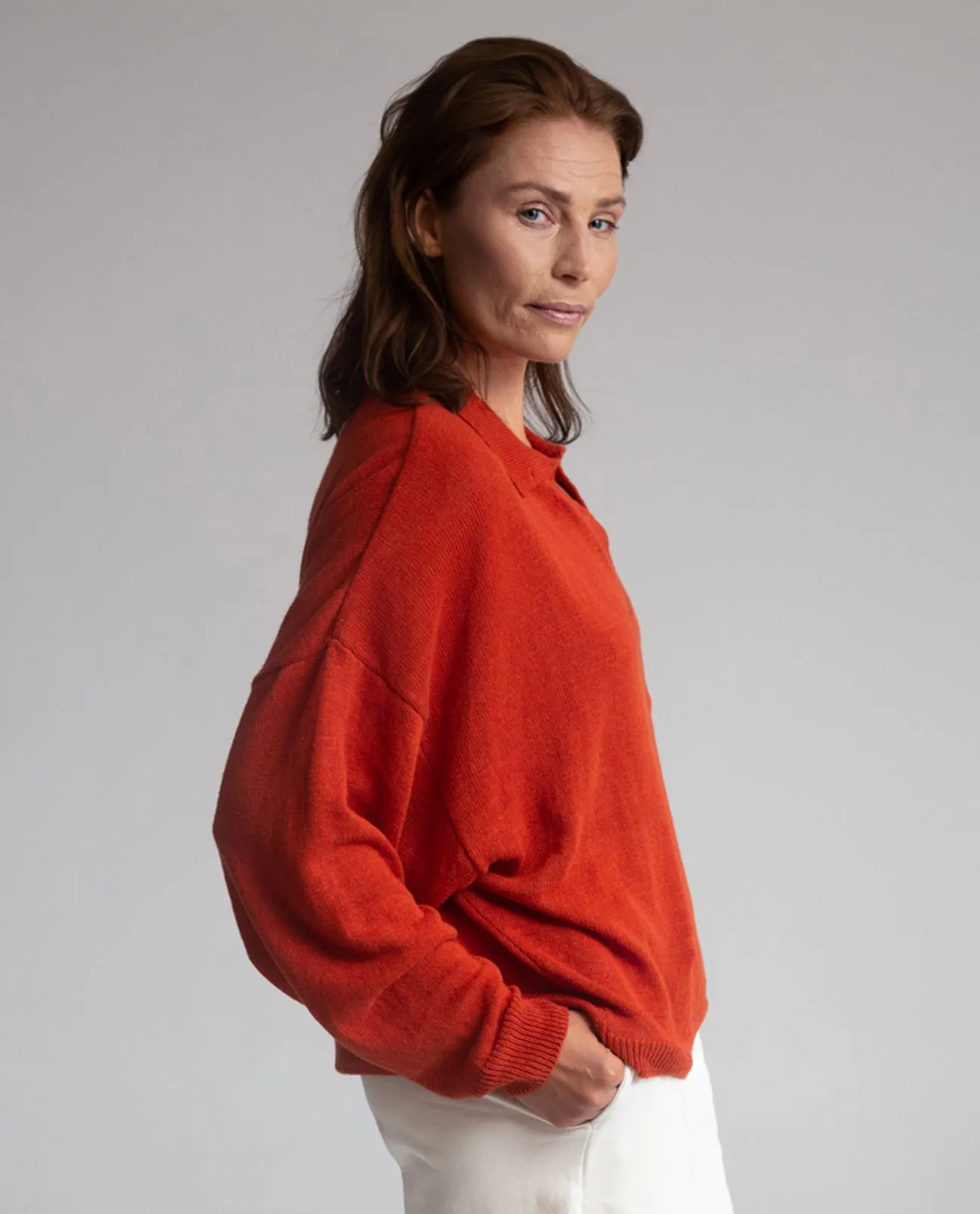 Edith Organic Cotton Jumper in Clay