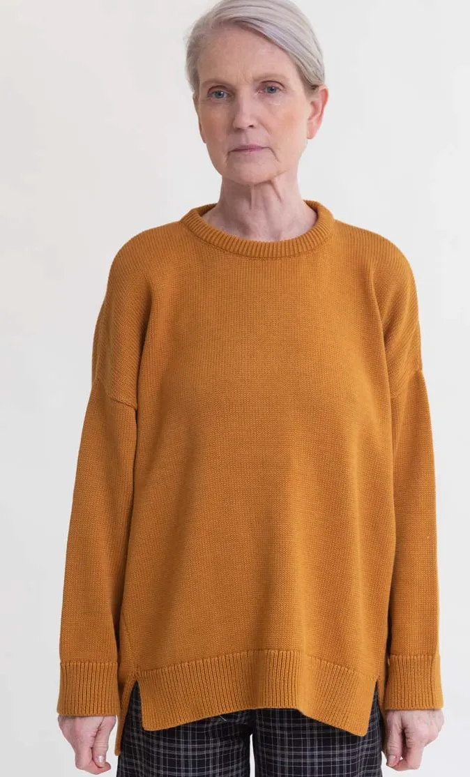 Faye-Marie Organic Cotton Jumper In Golden Tan