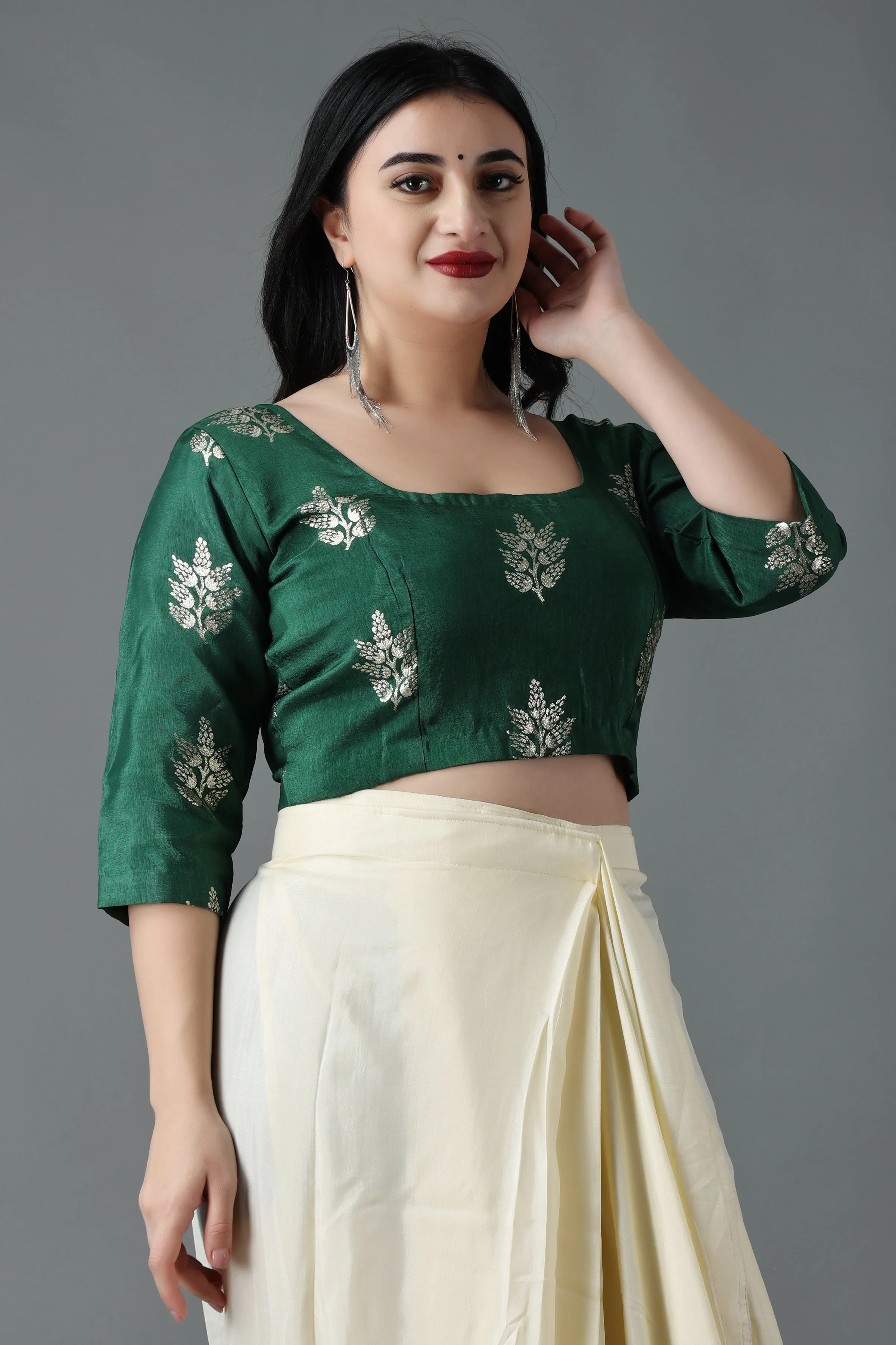 Garnet Green Silk Blouse