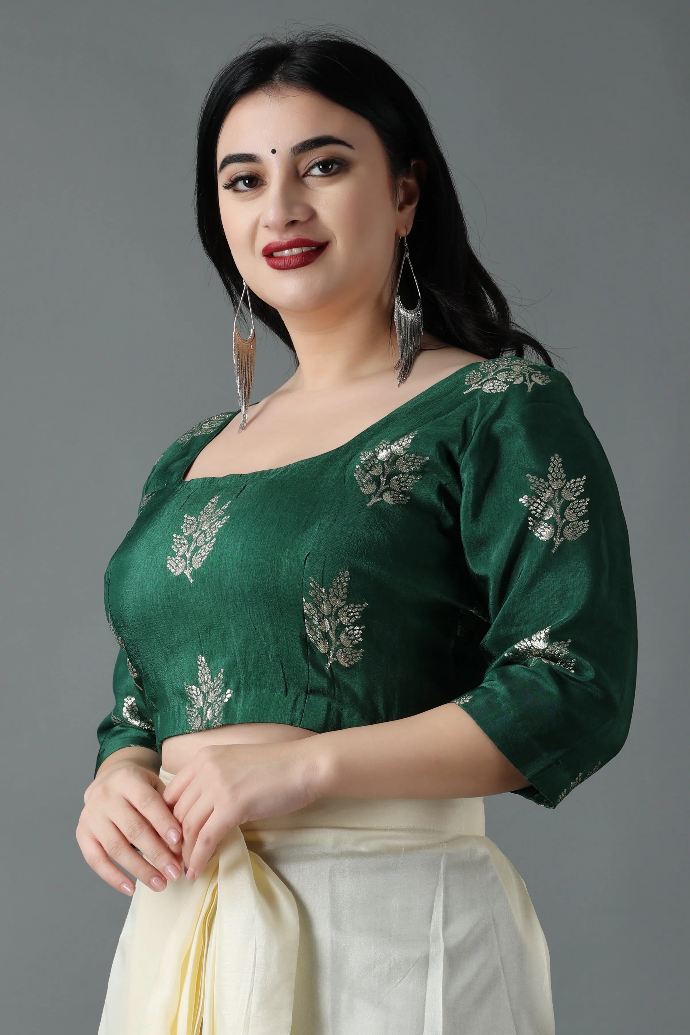 Garnet Green Silk Blouse