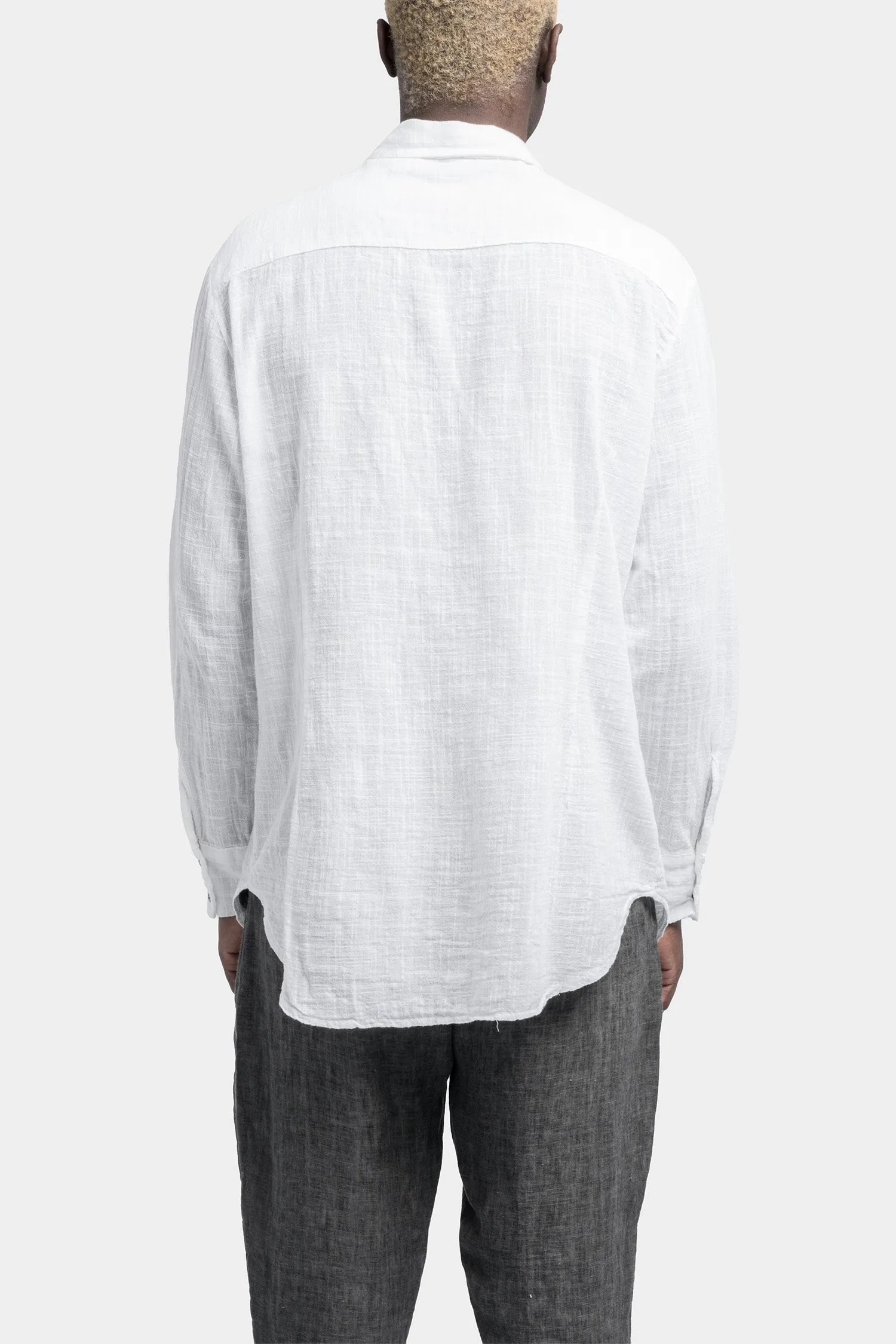 Gauze cotton shirt, White