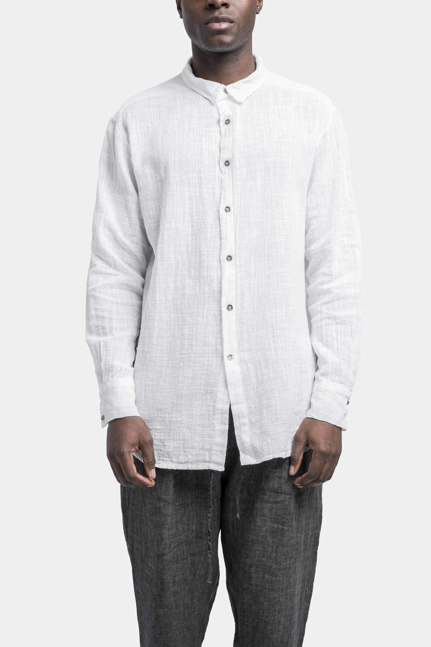 Gauze cotton shirt, White