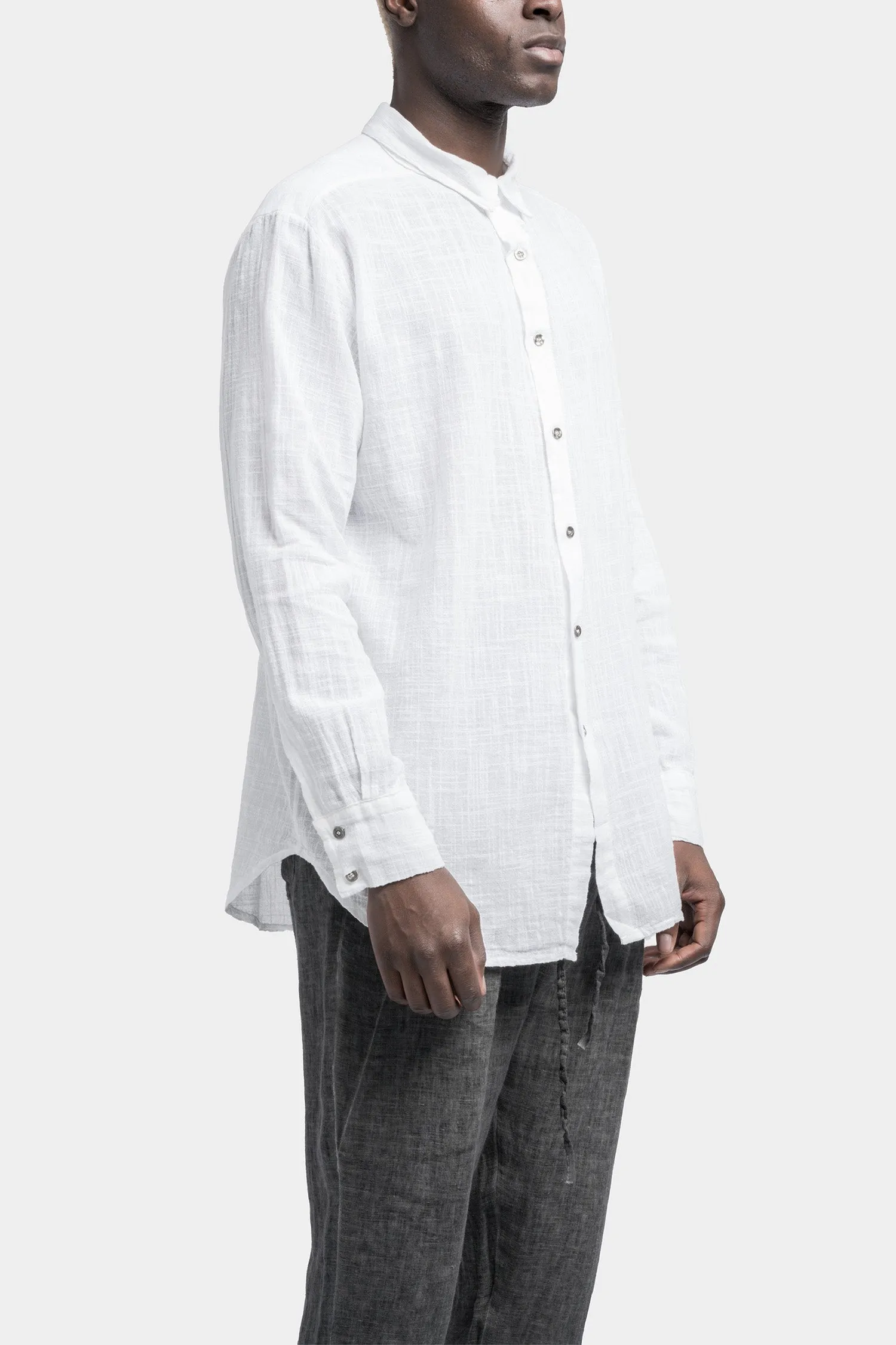 Gauze cotton shirt, White