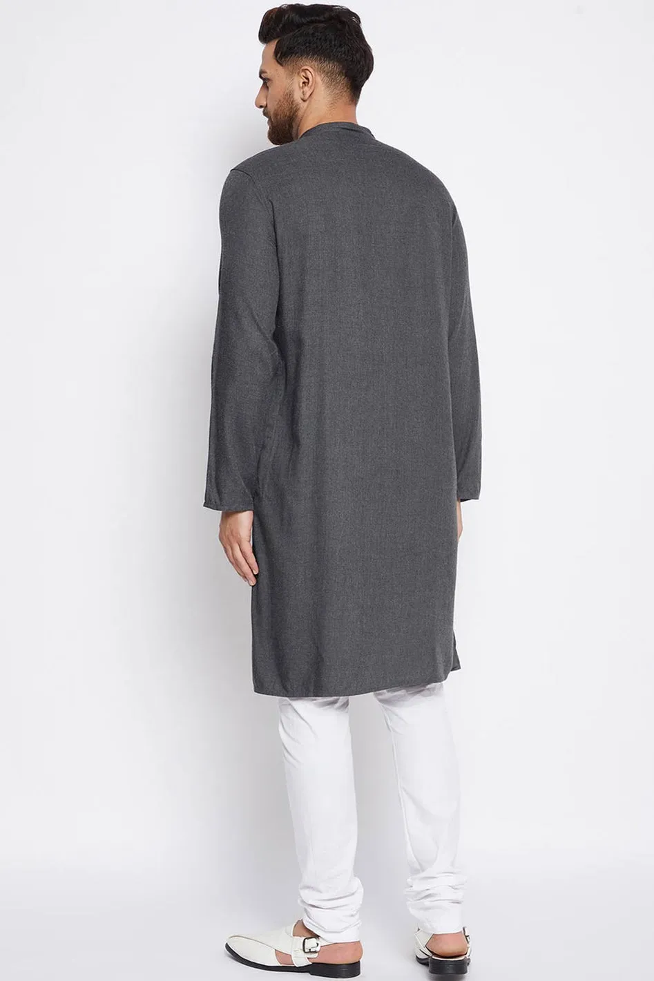 Gray Cotton Kurta