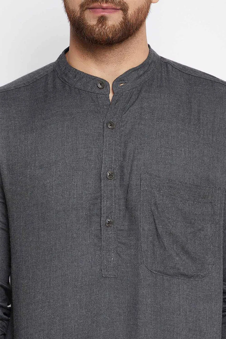 Gray Cotton Kurta