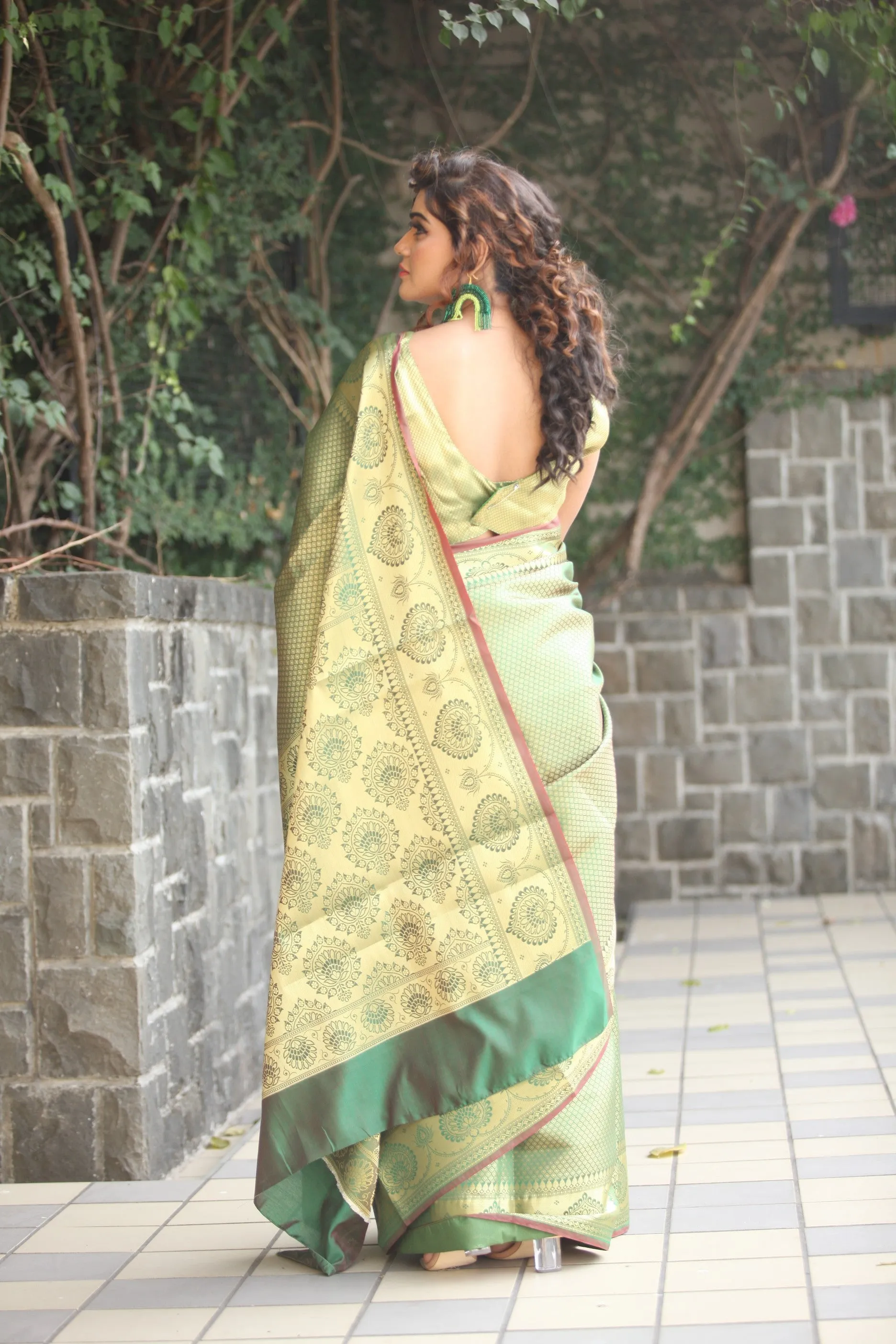 Green Banarasi Silk Saree