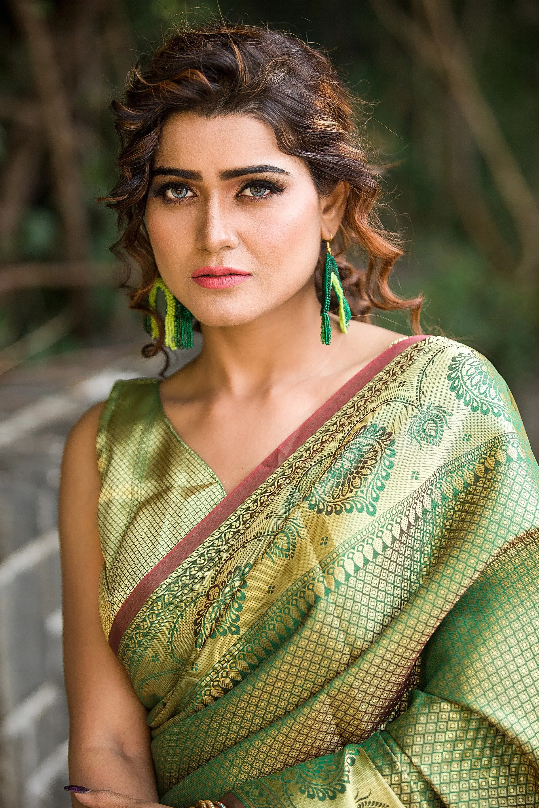 Green Banarasi Silk Saree