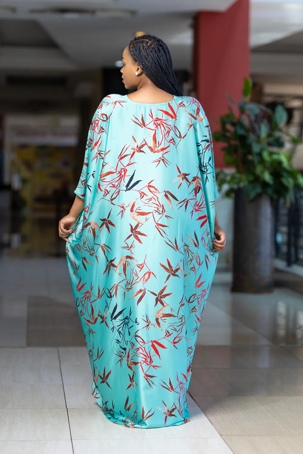 Green silk kaftan